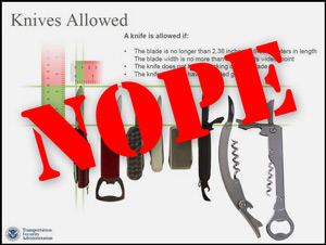 Post image for TSA Delays New Ruling Allowing Small Knives on U.S. Airliners