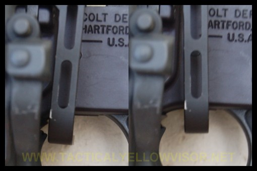 BAD - Note the broader range of motion, especially towards the front of the gun (left, in the picture)