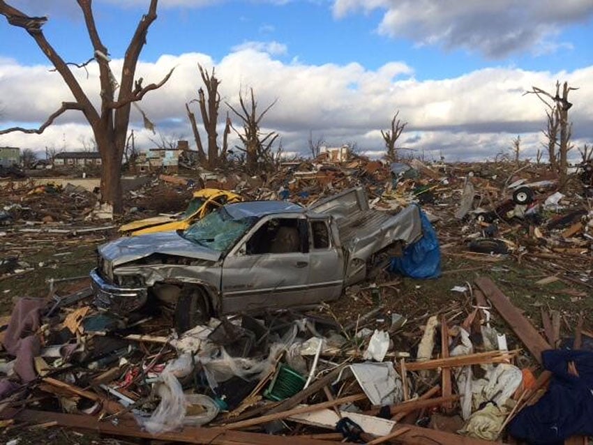 Illinois Tornado Damage Photo by Jake Behyl via Shawn Reynolds