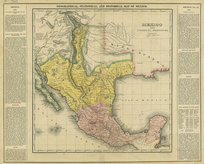 Mexico and Texas Map