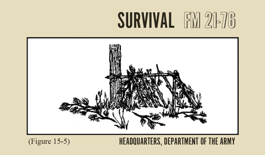 Army Field Survival Manual Lean-to Shelter