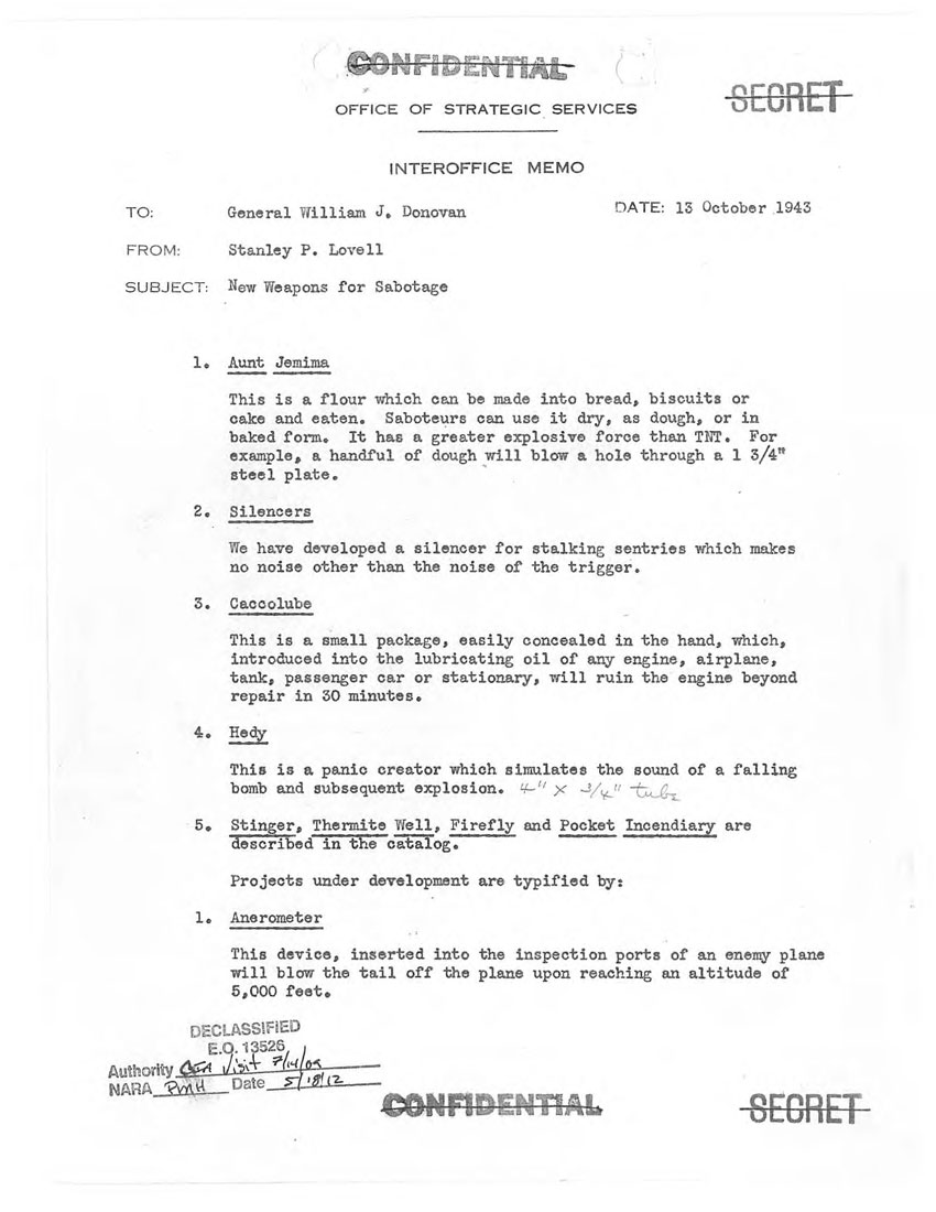 OSS Sabotage Memo