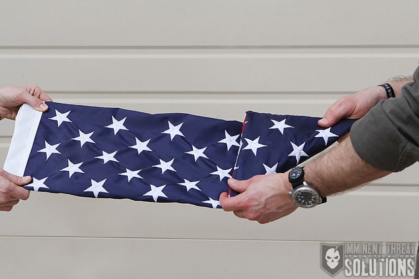 Folding an American Flag