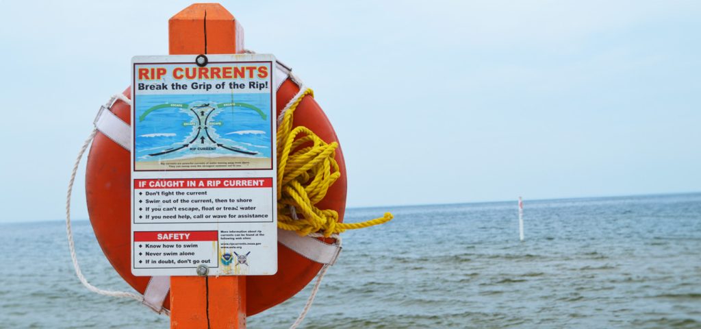 Rip Current Warning Sign