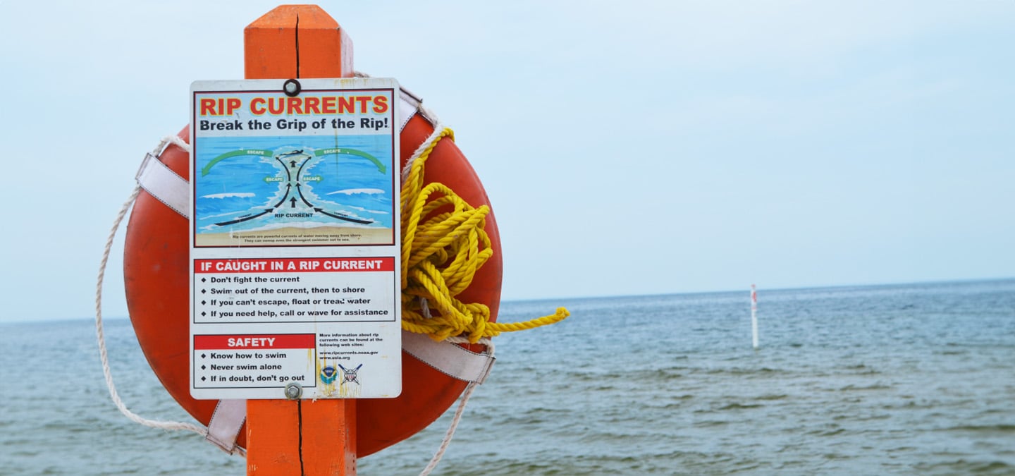 Rip Current Warning Sign