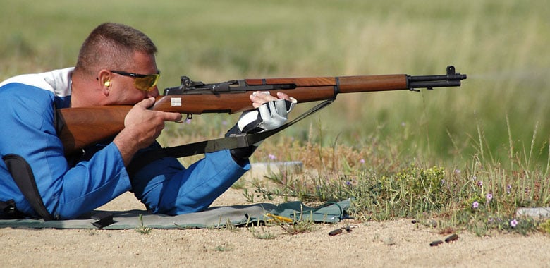 Firing M1 Garand Prone