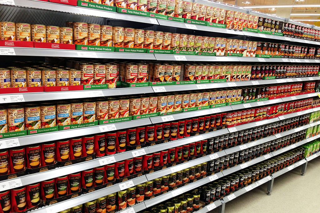 Preparedness Stocked Grocery Shelves