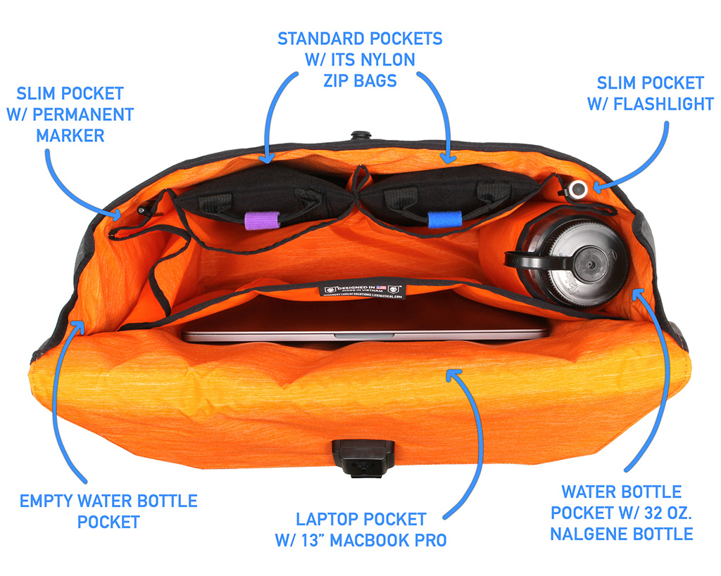 Interior of Discreet Messenger Bag